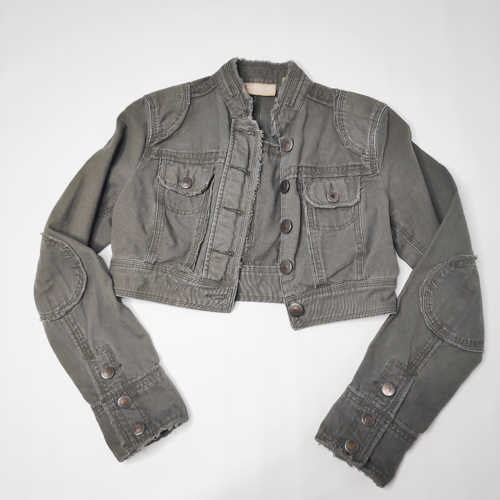 Personal Identity Cropped Military Style Jacket S